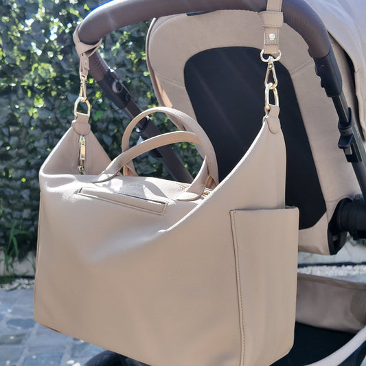 Diaper bag - Beige leather